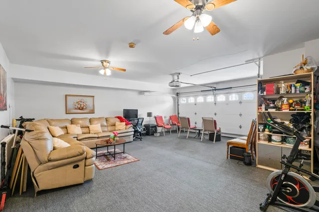 a living room with lots of furniture