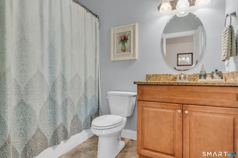 a bathroom with a toilet a sink and a mirror