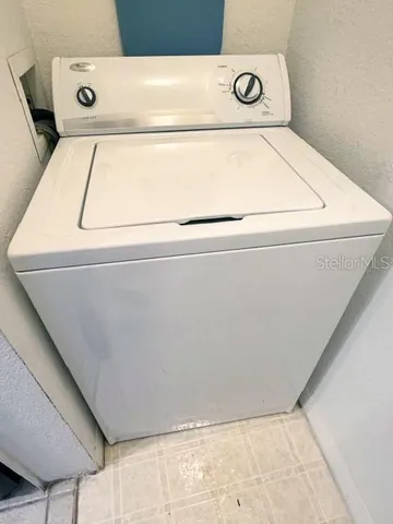 a close up view of washer and dryer