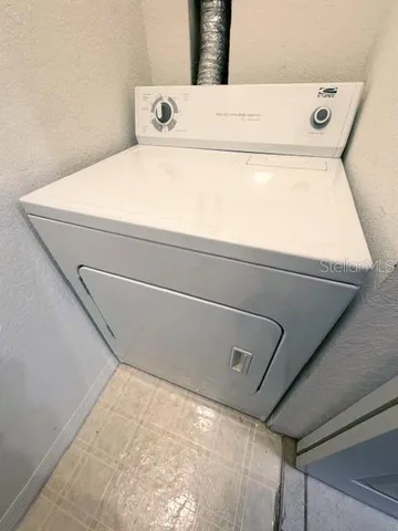 a close up view of washer and dryer