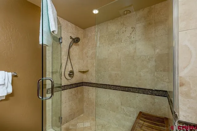 a bathroom with a shower