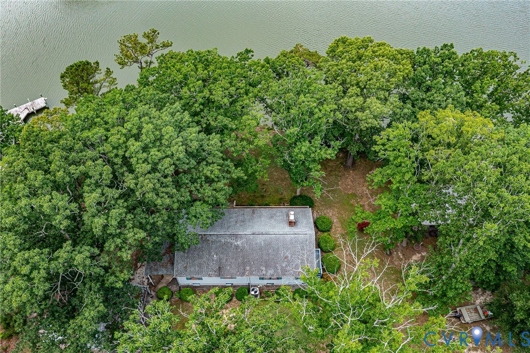 142 Bridge Lane Reedville, VA 22539 - Photo 29 of 56 an aerial view of a house with a yard and outdoor seating
