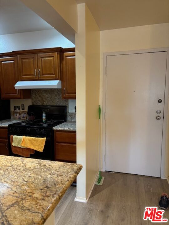 1119 Albany Street, Unit 241 Los Angeles, CA 90015 - Photo 14 of 21 a kitchen with stainless steel appliances granite countertop a refrigerator and a stove