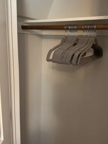 a close view of walk in closet