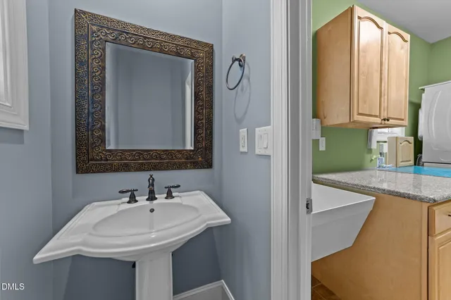 a view of an empty room with a large window