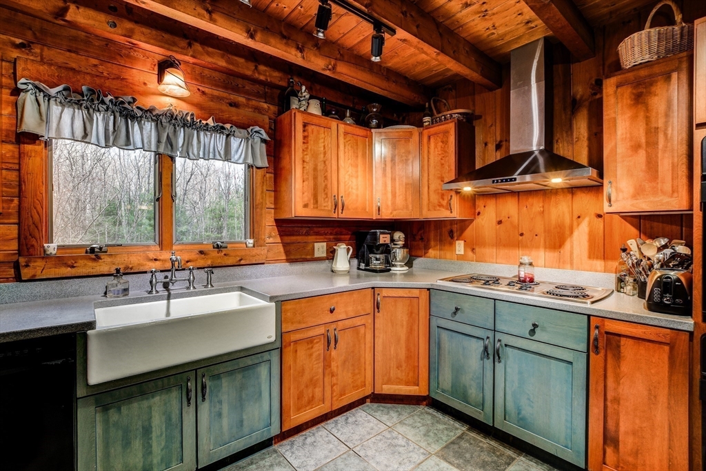23 Dana Road Petersham, MA 01366 - Photo 3 of 32 a kitchen with sink cabinets and window