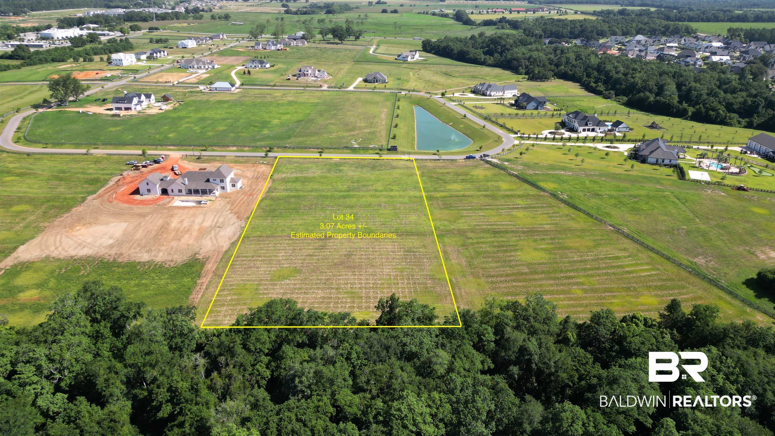 0 Gallery Boulevard Fairhope, AL 36532 - Photo 4 of 13 Overview of rural landscape with rows of crops and property parcel outlined