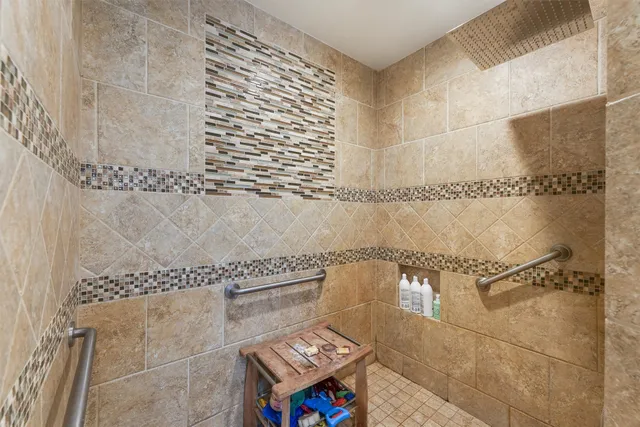 a bathroom with a shower