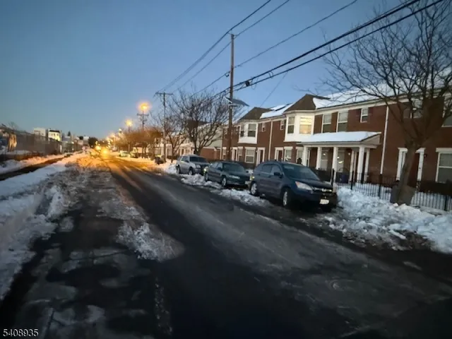 a city view with tall buildings