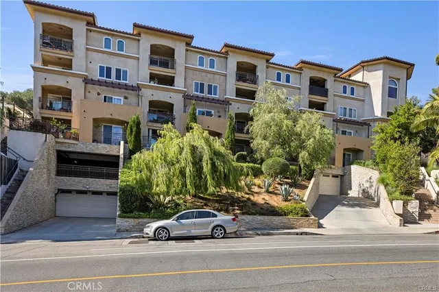 a car parked in front of a building
