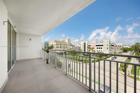 a view of city from a balcony