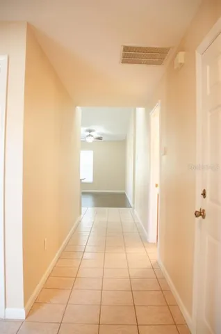 a hallway with a outdoor space