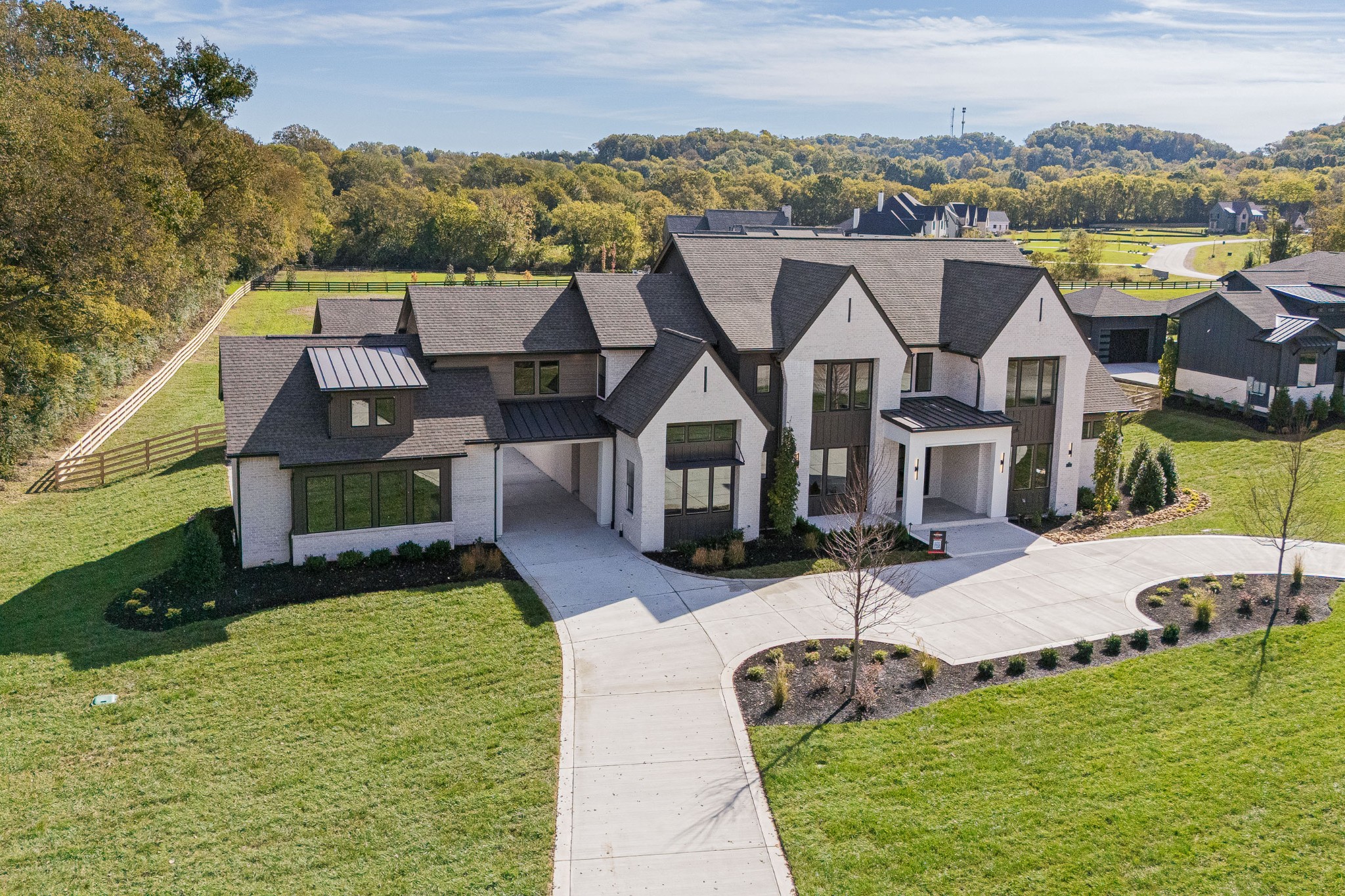 1760 Dean Road Thompson's Station, TN 37179 - Photo 44 of 49 an aerial view of a house with swimming pool and mountains