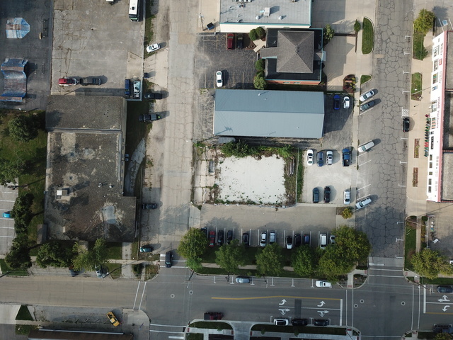 an aerial view of multiple houses