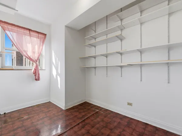 a view of a room with shelf