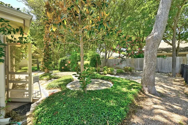 a view of yard with green space