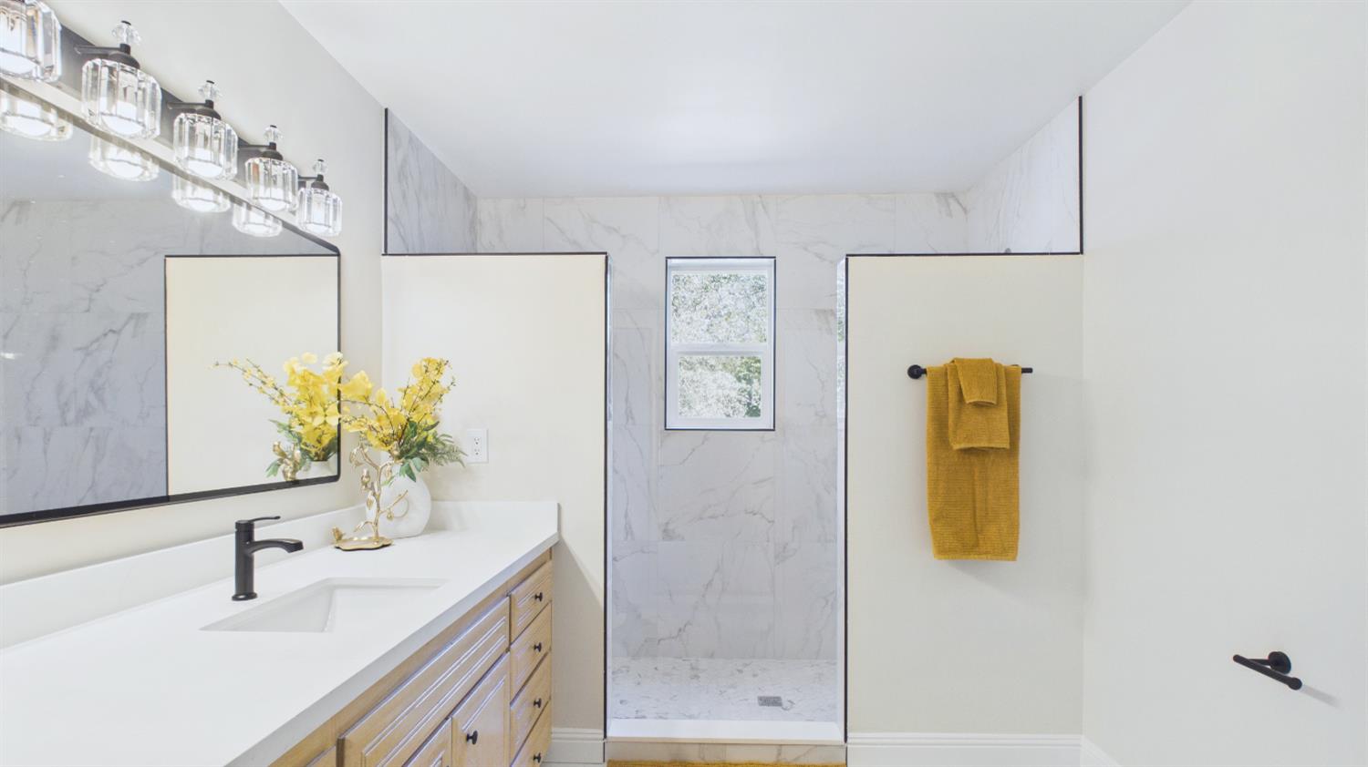 22499 Vilas Road Sonora, CA 95370 - Photo 15 of 78 Primary Bath with large walk in shower, window and natural light