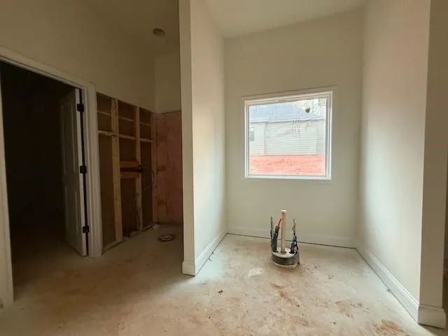 an empty room with a window