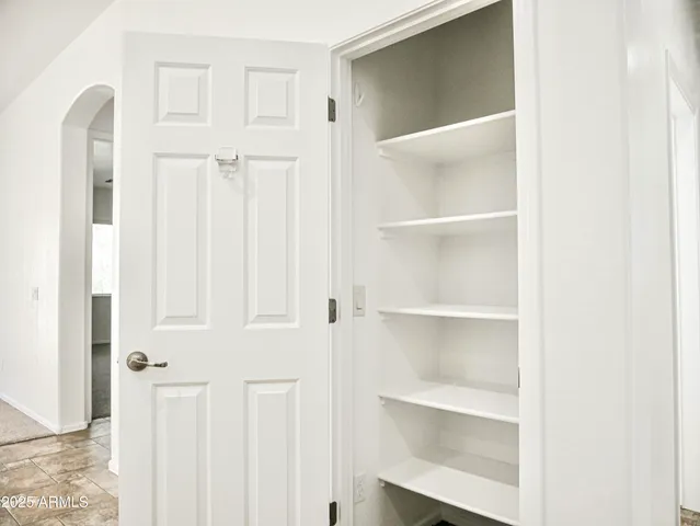 a view of a closet area