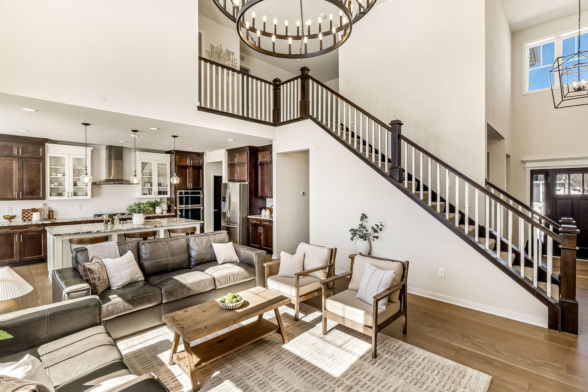 8955 Highlander Drive Mequon, WI 53097 - Photo 4 of 36 Living Room with Staircase View