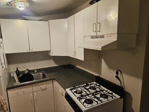 a kitchen with a stove and a sink