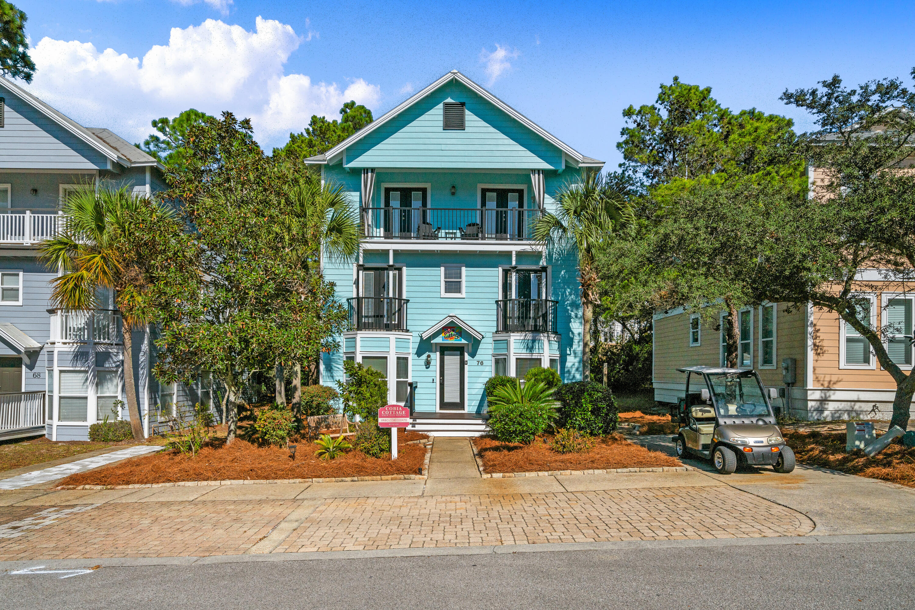 76 Snapper Street Santa Rosa Beach, FL 32459 - Photo 26 of 30 Front Elevation & Gulf Cart