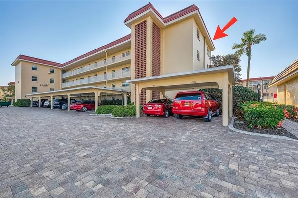 a car parked in front of a building