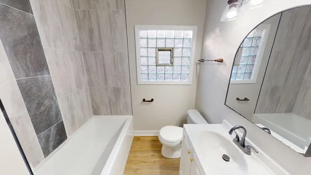 a view of water heater room with floor to ceiling window