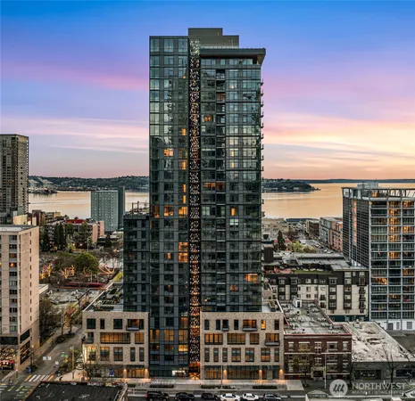 a view of a city with tall buildings
