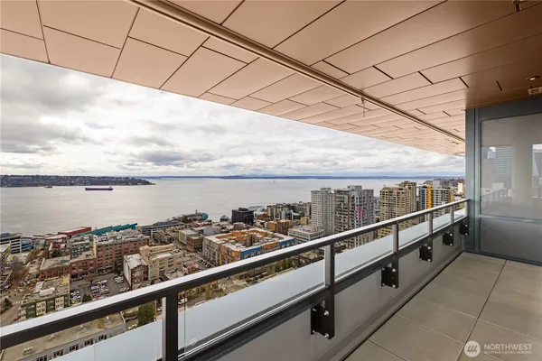 a view of city from a balcony