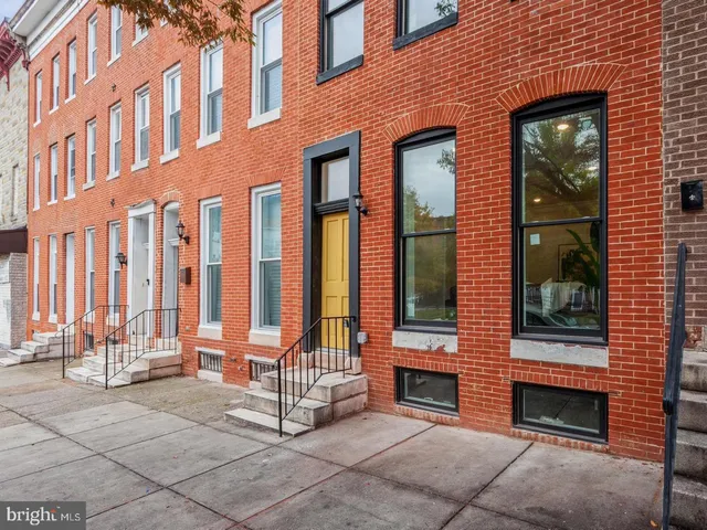 a front view of a building with entryway