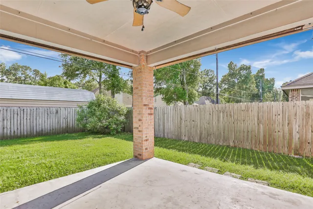 a view of a porch with a yard