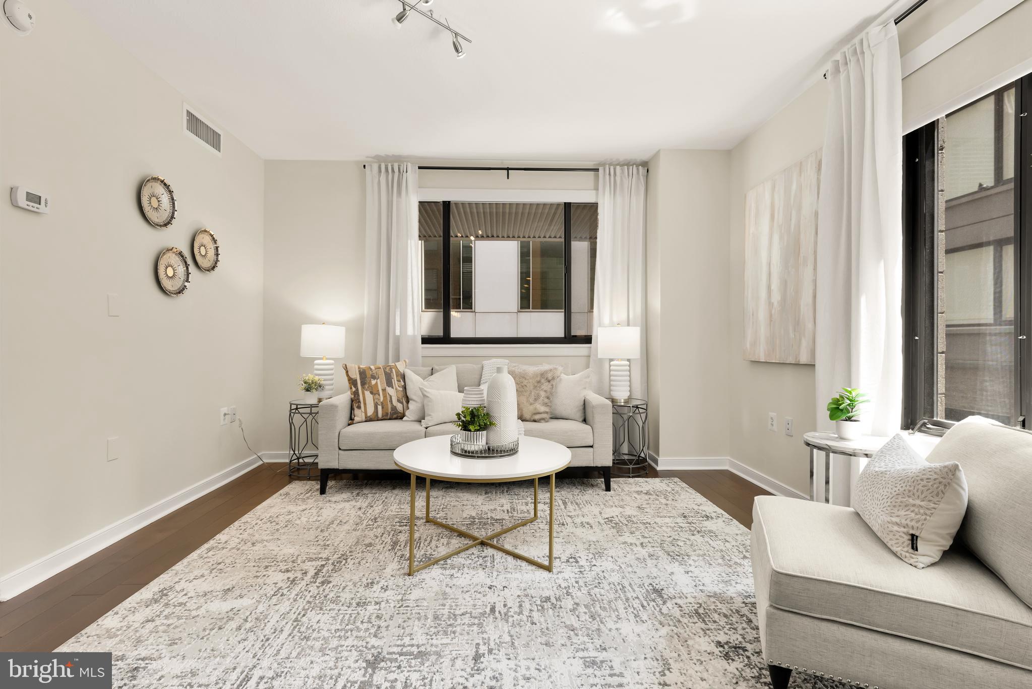 1010 Massachusetts Avenue Northwest, Unit 211 Washington, DC 20001 - Photo 11 of 27 a living room with furniture and a potted plant