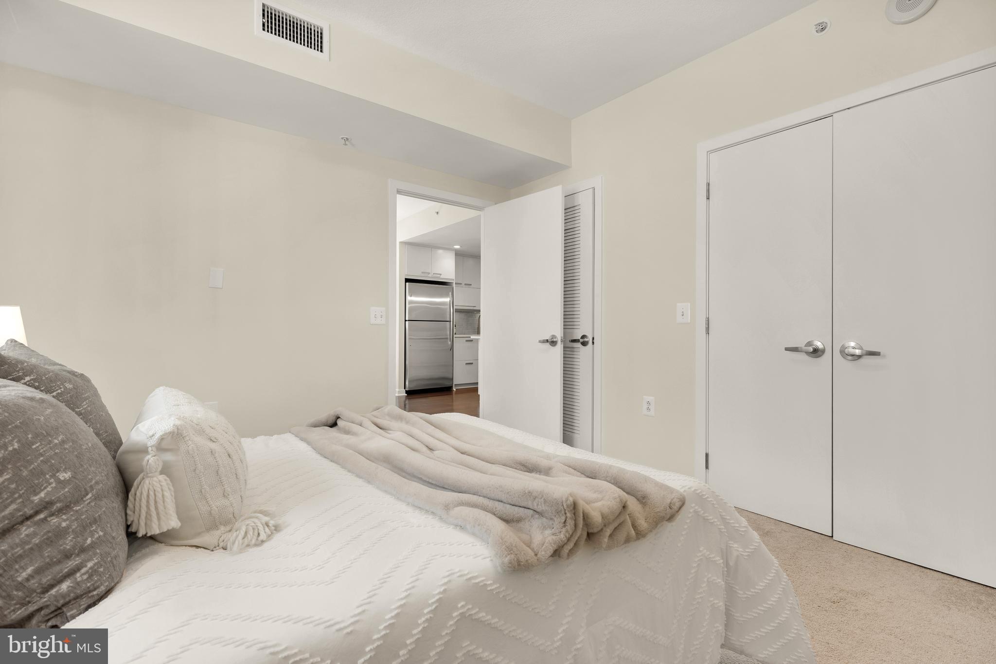 1010 Massachusetts Avenue Northwest, Unit 211 Washington, DC 20001 - Photo 15 of 27 a bedroom with a bed and a closet