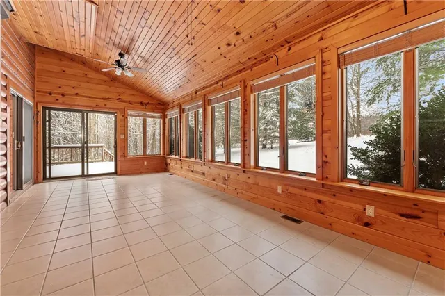 a view of an entryway with a glass door