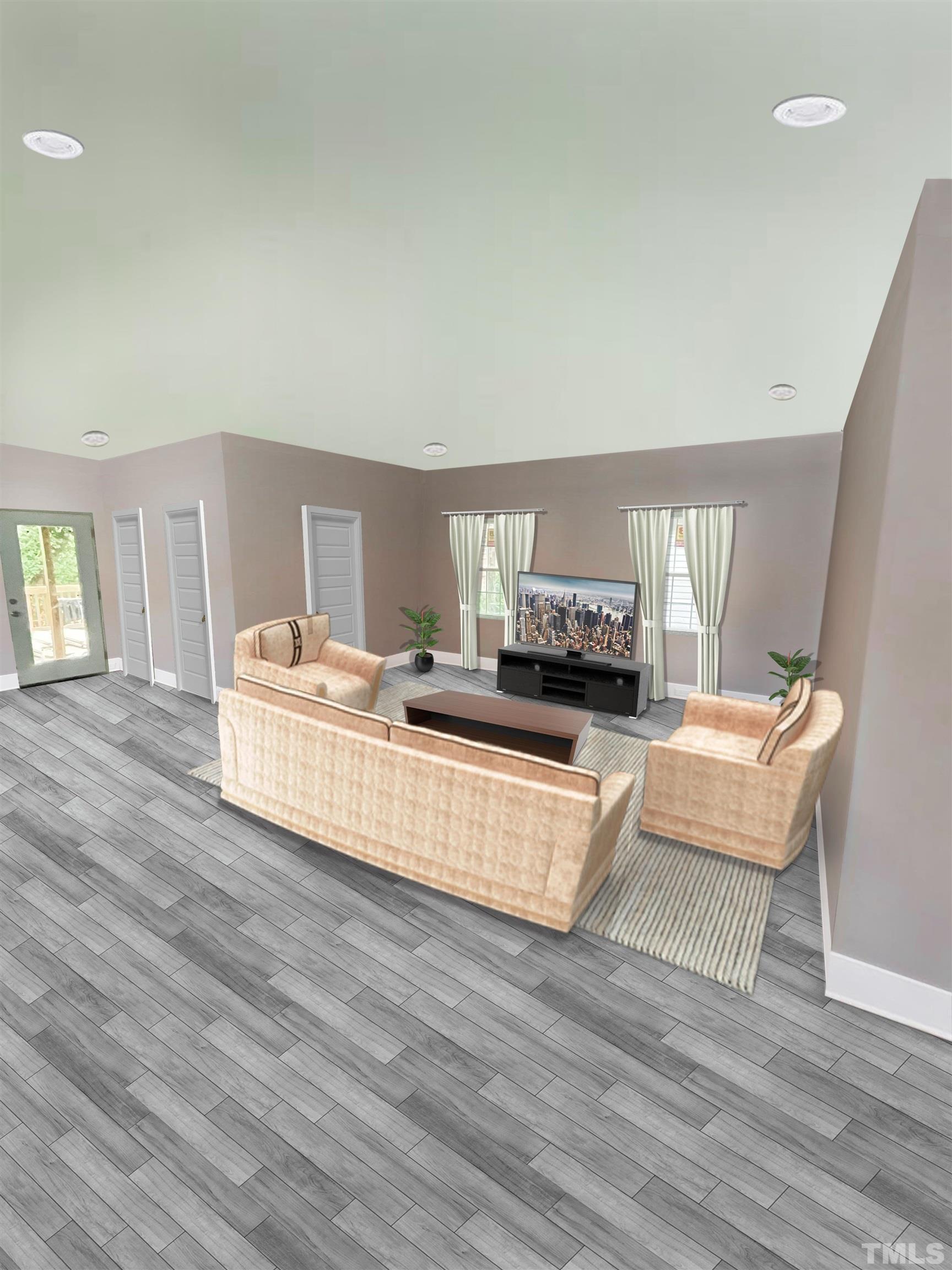 1412 East Jones Street Raleigh, NC 27610 - Photo 9 of 41 a living room with furniture and a fireplace