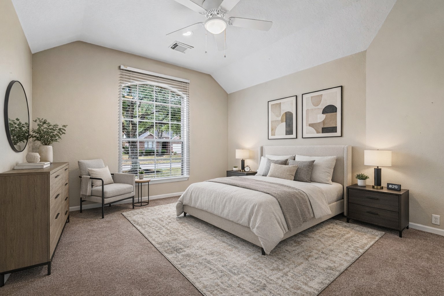 2218 Louetta Brook Lane Spring, TX 77388 - Photo 13 of 18 a bedroom with a bed a couch and a window