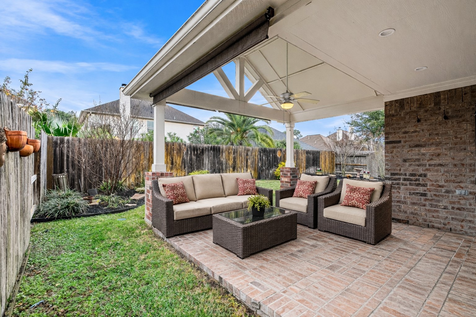 2218 Louetta Brook Lane Spring, TX 77388 - Photo 14 of 18 a outdoor living space with furniture and garden view