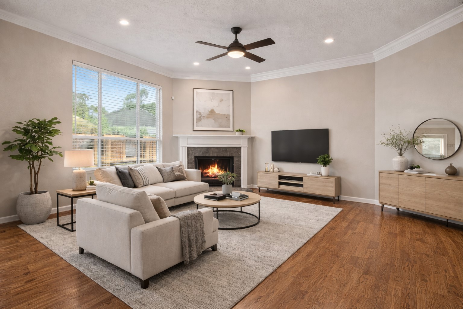 2218 Louetta Brook Lane Spring, TX 77388 - Photo 4 of 18 a living room with furniture fireplace and a flat screen tv
