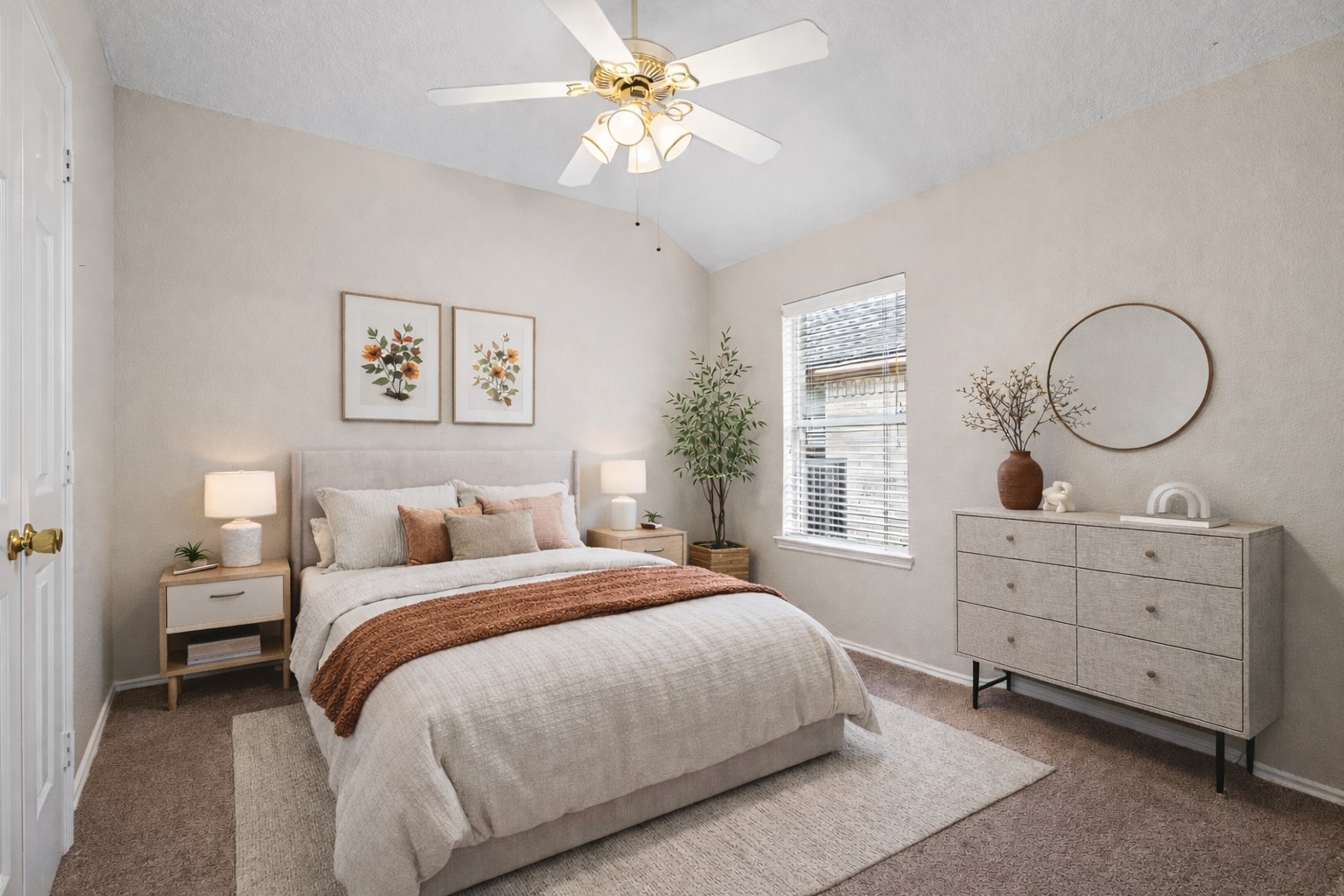 2218 Louetta Brook Lane Spring, TX 77388 - Photo 10 of 18 a bedroom with a bed and a chandelier