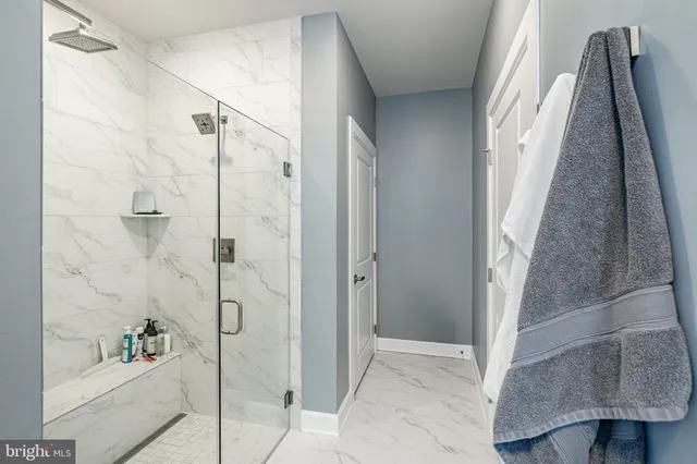 a bathroom with a shower