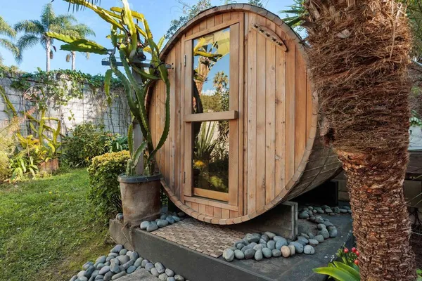 a backyard of a house with lots of green space