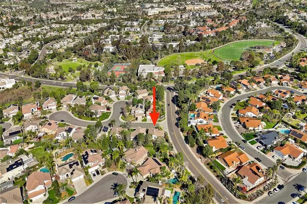 an aerial view of multiple house