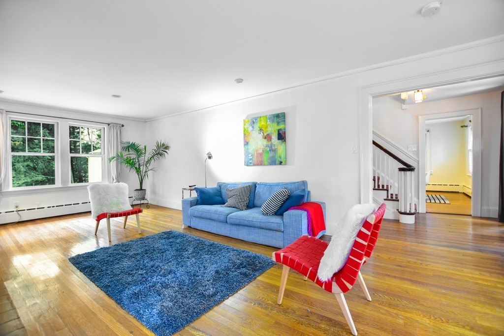 47 Ellison Road Newton, MA 02459 - Photo 3 of 18 a living room with furniture and wooden floor