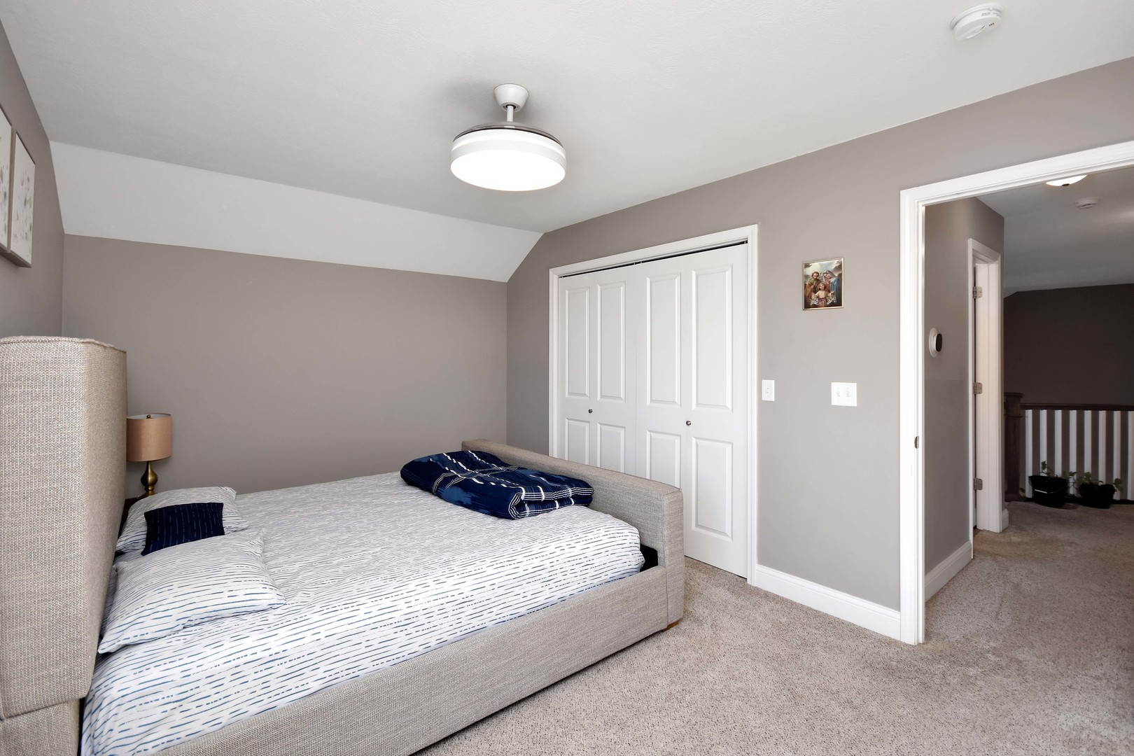 3638 Napa Lane Normal, IL 61761 - Photo 34 of 53 a bedroom with a bed and a chandelier