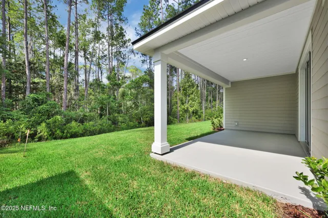 a view of a yard with a tree