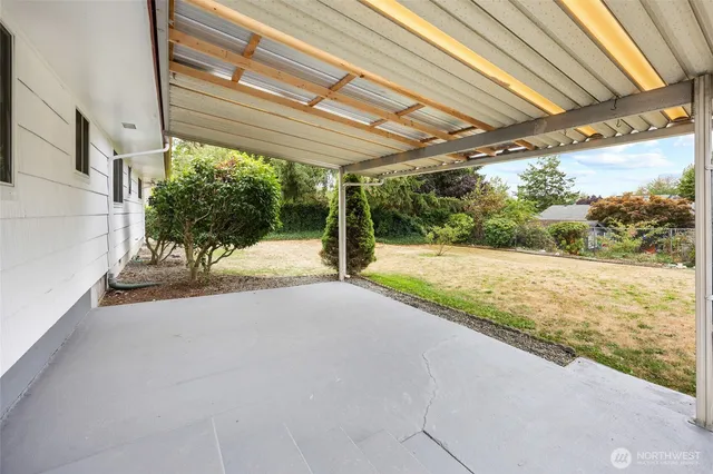 a view of a backyard