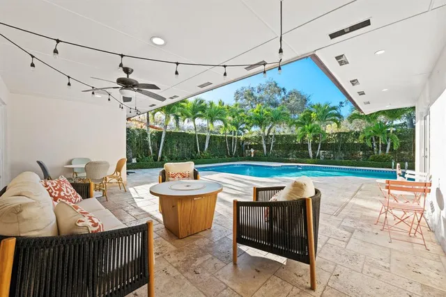 a view of a house with a patio