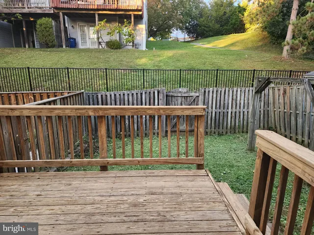 a view of a wooden deck