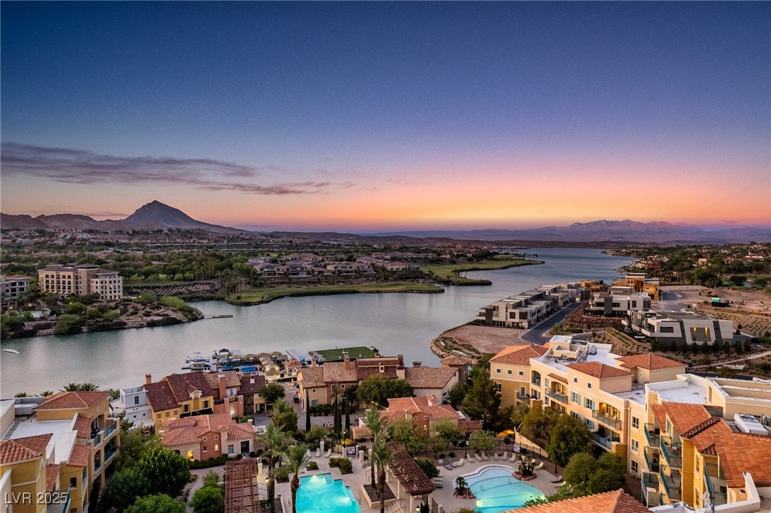 12 Via Modena Court Henderson, NV 89011 - Photo 26 of 47 Aerial view of a water and mountain view and a poo